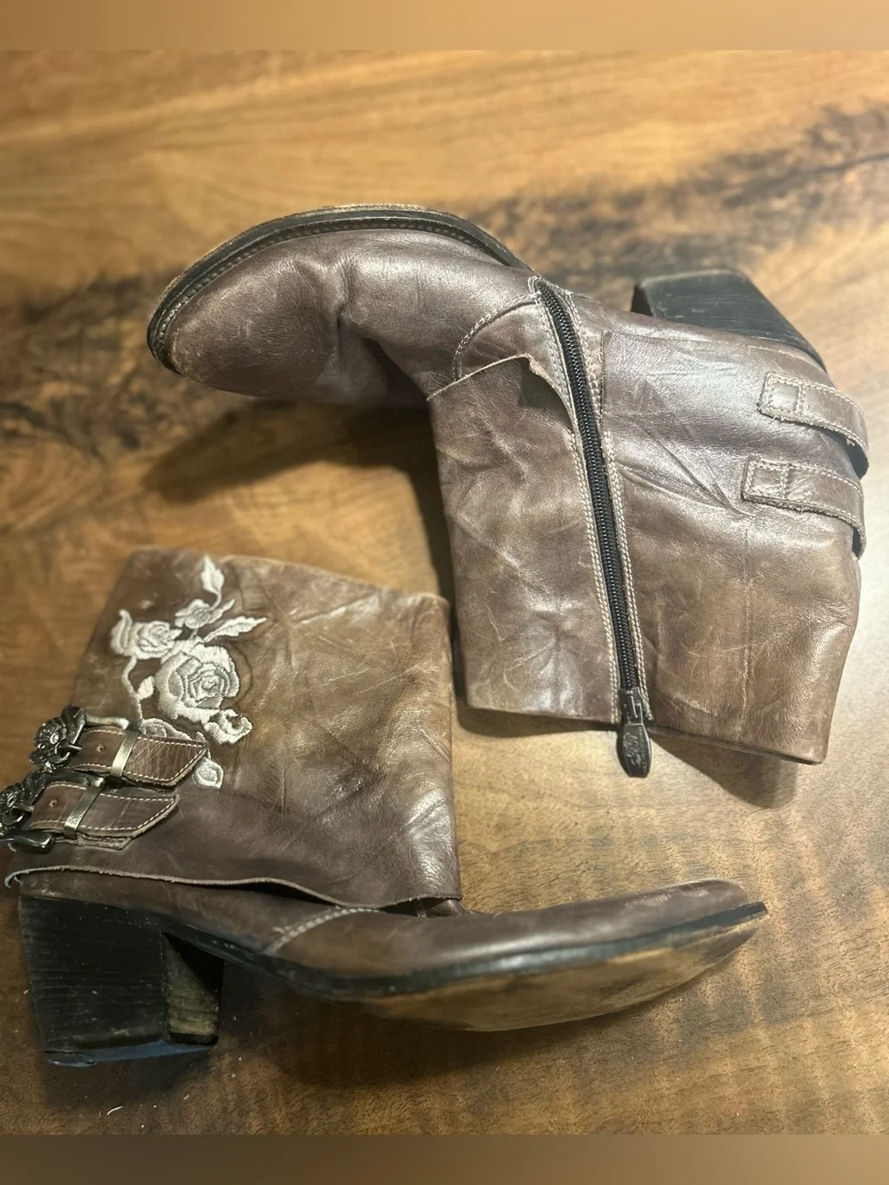 Mark Nason Rock Lives Women's Leather Embroidered Ankle Boots